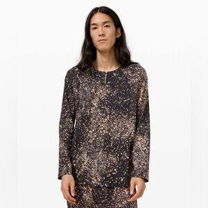 🆕✨ Lululemon LAB Ashta Henley Long Sleeve - Planet Surface Black Granite Multi